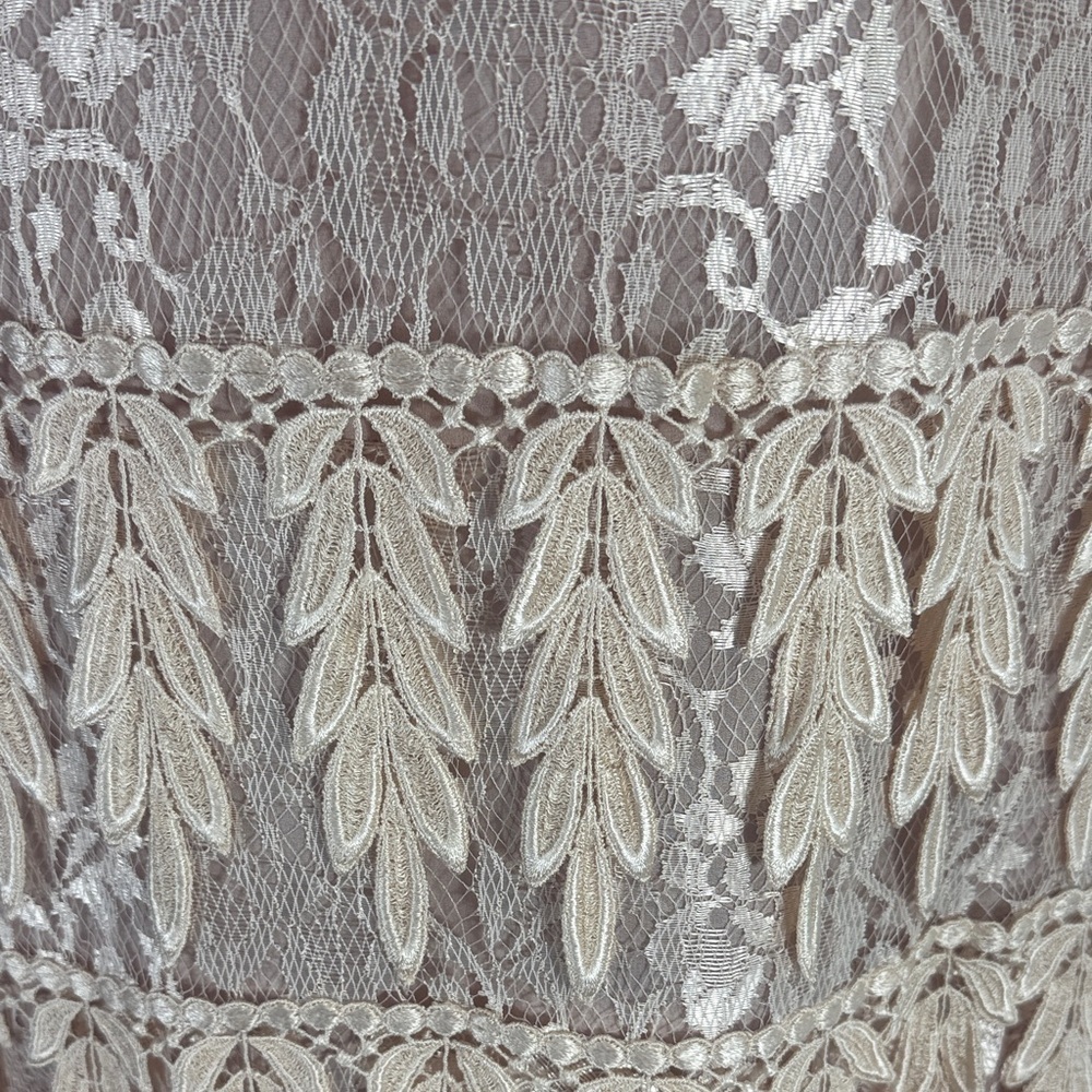 Ursula of Switzerland Lace Long Sleeve Dress in Rose Gold Size 8 - Picture 7 of 12